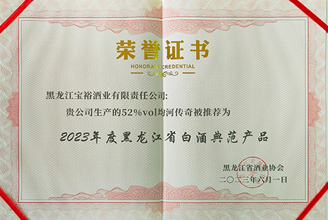 2023年度黑龙江省白酒典范产品